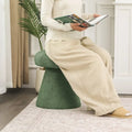Adeco Large Soft Mushroom Ottoman - Versatile Foot Stool for Living Room and Bedroom