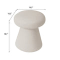 Adeco Large Soft Mushroom Ottoman - Versatile Foot Stool for Living Room and Bedroom