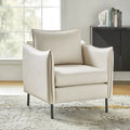 Christopher Contemporary Anti-Scratch Fabric Armchair with Black Metal Legs by HULALA HOME