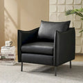 Christopher Contemporary Anti-Scratch Fabric Armchair with Black Metal Legs by HULALA HOME