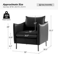 Christopher Contemporary Anti-Scratch Fabric Armchair with Black Metal Legs by HULALA HOME