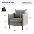 Christopher Contemporary Anti-Scratch Fabric Armchair with Black Metal Legs by HULALA HOME