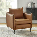 Christopher Contemporary Anti-Scratch Fabric Armchair with Black Metal Legs by HULALA HOME