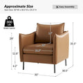 Christopher Contemporary Anti-Scratch Fabric Armchair with Black Metal Legs by HULALA HOME