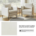 Christopher Contemporary Anti-Scratch Fabric Armchair with Black Metal Legs by HULALA HOME