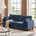 LUE BONA 81 Contemporary Corduroy 3-Seater Sofa - Upholstered Polyester Rectangle Design with Wooden Base for Living Room