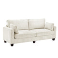 LUE BONA 81 Contemporary Corduroy 3-Seater Sofa - Upholstered Polyester Rectangle Design with Wooden Base for Living Room