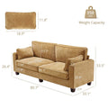 LUE BONA 81 Contemporary Corduroy 3-Seater Sofa - Upholstered Polyester Rectangle Design with Wooden Base for Living Room
