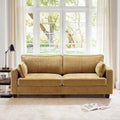 LUE BONA 81 Contemporary Corduroy 3-Seater Sofa - Upholstered Polyester Rectangle Design with Wooden Base for Living Room