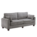 LUE BONA 81 Contemporary Corduroy 3-Seater Sofa - Upholstered Polyester Rectangle Design with Wooden Base for Living Room