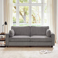 LUE BONA 81 Contemporary Corduroy 3-Seater Sofa - Upholstered Polyester Rectangle Design with Wooden Base for Living Room
