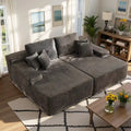 HOOOWOOO Modular Plush Corduroy Sectional Sofa with Cushions