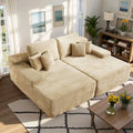 HOOOWOOO Modular Plush Corduroy Sectional Sofa with Cushions