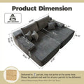 HOOOWOOO Modular Plush Corduroy Sectional Sofa with Cushions
