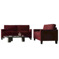 CraftPorch Velvet Upholstered Mid-Century Modern Corduroy 2-Piece Living Room Set
