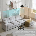 Spacious L-Shaped Chenille Sectional Sofa with Chaise Lounge for Living Room, Apartment, or Office
