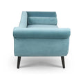 Upholstered Indoor Chaise Lounge Chair with Scroll Arms, Reclining Feature, Rolled Accent Pillow, and Sturdy Solid Wood Legs