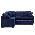 82.6-Inch L-Shaped Sleeper Sofa with Pull-Out Feature, Wheels, USB Ports, and Power Sockets - Dimensions: 82.6W x 82.6D x 33H