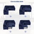 82.6-Inch L-Shaped Sleeper Sofa with Pull-Out Feature, Wheels, USB Ports, and Power Sockets - Dimensions: 82.6W x 82.6D x 33H