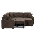 82.6-Inch L-Shaped Sleeper Sofa with Pull-Out Feature, Wheels, USB Ports, and Power Sockets - Dimensions: 82.6W x 82.6D x 33H