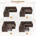 82.6-Inch L-Shaped Sleeper Sofa with Pull-Out Feature, Wheels, USB Ports, and Power Sockets - Dimensions: 82.6W x 82.6D x 33H
