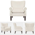 COZYMAN Contemporary Upholstered Armchair Set of 2 - Solid Wood Accent Chairs in Fabric/Faux Leather for Living Room