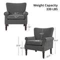 COZYMAN Contemporary Upholstered Armchair Set of 2 - Solid Wood Accent Chairs in Fabric/Faux Leather for Living Room