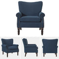 COZYMAN Contemporary Upholstered Armchair Set of 2 - Solid Wood Accent Chairs in Fabric/Faux Leather for Living Room