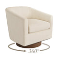 LUE BONA Contemporary Upholstered Wooden Barrel Swivel Accent Chair for Living Room