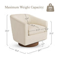 LUE BONA Contemporary Upholstered Wooden Barrel Swivel Accent Chair for Living Room