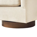 LUE BONA Contemporary Upholstered Wooden Barrel Swivel Accent Chair for Living Room
