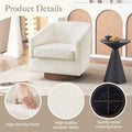 LUE BONA Contemporary Upholstered Wooden Barrel Swivel Accent Chair for Living Room