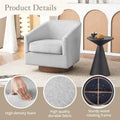 LUE BONA Contemporary Upholstered Wooden Barrel Swivel Accent Chair for Living Room