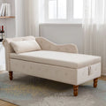 Modern Upholstered Chaise Lounge Chair with Storage & Pillow - Ideal for Bedroom Relaxation and Sleeping