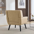 Contemporary Ergonomic Accent Chair in Soft Leather with Black Legs – Ideal for Living Room and Bedroom
