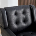 Contemporary Ergonomic Accent Chair in Soft Leather with Black Legs – Ideal for Living Room and Bedroom
