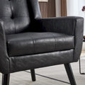 Contemporary Ergonomic Accent Chair in Soft Leather with Black Legs – Ideal for Living Room and Bedroom