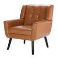 Contemporary Ergonomic Accent Chair in Soft Leather with Black Legs – Ideal for Living Room and Bedroom