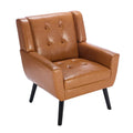 Contemporary Ergonomic Accent Chair in Soft Leather with Black Legs – Ideal for Living Room and Bedroom