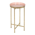 Kate and Laurel Celia Round Metal Folding Accent Table with Tray