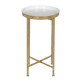 Kate and Laurel Celia Round Metal Folding Accent Table with Tray