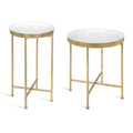 Kate and Laurel Celia Round Metal Folding Accent Table with Tray