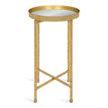 Kate and Laurel Celia Round Metal Folding Accent Table with Tray
