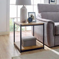 Caffoz Tall Side Table with Storage Shelf