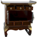 Handcrafted Korean Antique-Style 3-Drawer End Table Cabinet