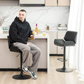 Glitzhome Adjustable Swivel Bar Stool Set with 3 Leatherette Seats for Pub Tables