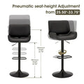 Glitzhome Adjustable Swivel Bar Stool Set with 3 Leatherette Seats for Pub Tables