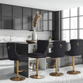 Contemporary Adjustable Thick Upholstered Swivel Counter Bar Stools