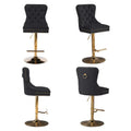 Contemporary Adjustable Thick Upholstered Swivel Counter Bar Stools