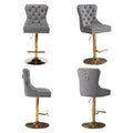 Contemporary Adjustable Thick Upholstered Swivel Counter Bar Stools